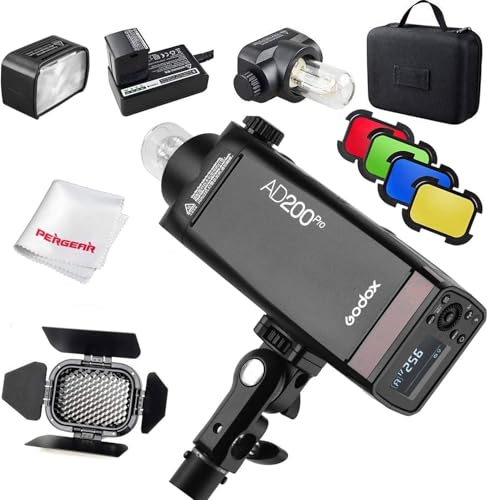 Godox置き目代わりになる店\u0026PSE目じるしGodox AD200Pro 閃光電球閃光電球 衣嚢大きさ 無線電話抑えつける 弾丸道路同時発生など BD-07廐舎部屋の入り口とハニカムグリッド４色ろ波器一揃いの道具同梱