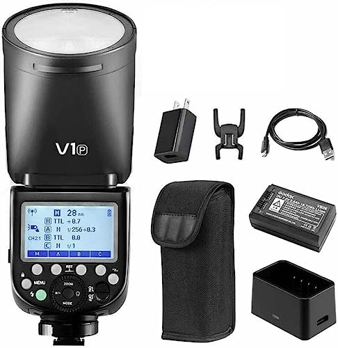 Godox置き目代わりになるGODOX V1P 閃光電球閃光電球 76Ws 写真機閃光電球 素早さともし火 ラウンドヘッドフラッシュ 2.4G 1/8000 HSS 480フルパワーショット10気泡管水準器LEDモデリング照明ランプ PENTAX 645Z K-3II K-1 KP K-50 K-S2 K70 [並行輸入品]