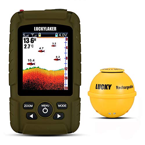LUCKYLAKER 防水 ワイヤレス 魚群探知機 ポータブル カヤック 魚探 海 船 sup 堤防 ボート バス釣り ワカサギ釣り 小型 釣り 18,396円