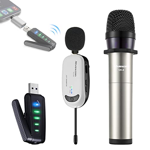 ワイヤレスマイク USB受信機付き Alvoxcon ピンマイク＆ハンドマイクセット 2人用 低遅延 ZOOM会議/オンライン授業/スピーカー/PC/iPhone/Android対応 日本語説明書付 UM322Pro｜Historia　店