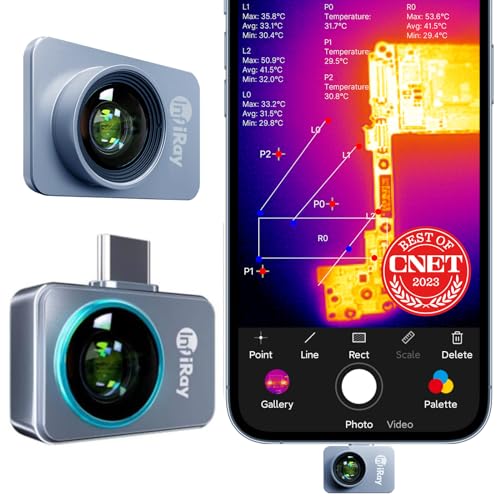InfiRay Xinfrared P2 Pro サーマルカメラ Android 9.0以降対応 磁気マクロレンズ付き Android Type-C スマートフォン用 9gフルメタルボディ 25Hz 256X192解像度