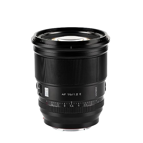 VILTROX 単興味の中心水晶体 AF 75粍 F1.2 E 単興味の中心中望遠水晶体 F1.2超大差しわたし オートフォーカスソニーEマウント取り替えっこ水晶体 パステル色のボケ味 a6000/a6400/a6600/ZV-E10/FX30/FX3/a7R/a7RIII/a7IV/a7RIV/A1/A7RV/ZV-E1などの写真機に当てはめる