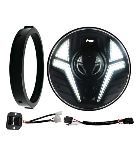 HENGTUAOTO クロスカブCC110専用 5.75インチLEDヘッドライト 超遠補助スポットライト ホワイトDRL 左右アンバーターンシグナル ヘッドライト固定用リング 専用アダプターケーブル バラスト付き 2022以後JA60に適用