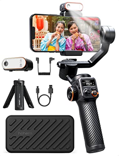 hohem M6 Kit ジンバル AI自動追跡 360種類RGB磁気補光ライト hohem 7.0 3軸手ぶれ防止スマホジンバル 360°無限回転 手持ちジンバル スマホ 18時間駆動 スマホに給電可能 最大耐荷重400g Android&iPhone対応 Vlog スマホ スタビライザー 国内正規品|Historia 店