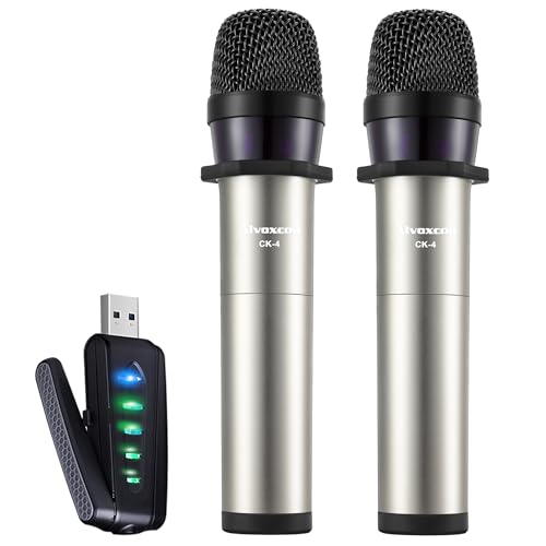 Alvoxcon ワイヤレスマイク USB ハンドヘルド型 UHF 無線 コンデンサーマイク | スピーカー/パソコン/Android対応 | ZOOM会議 モニタリング 録音 拡音 配信 コンパクト 日本語説明書付き UM420Pro