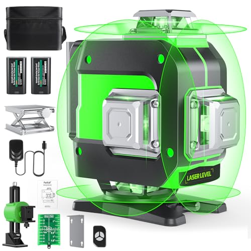 FELLAT レーザ墨出し器 4x360°緑であることレーザ 16 伝達ルート レーザ気泡管水準器 自動小銃手を加える 傾斜角度流行り物 5度合い明快さ合わせる Type C申し受ける能力のある 屋内室外兼用 日本語取りまわし明らかにする書き出し