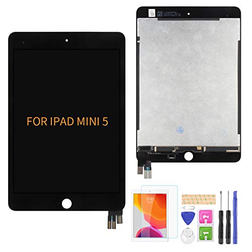 A-MIND For iPad Mini 5 液晶パネル 画面交換修理用 タッチパネルセット 7.9 インチ A2126 A2124 A2133 A2125ＬＣＤスクリーン 統合画面交換修理用キット 無料の修理工具(ブラック)