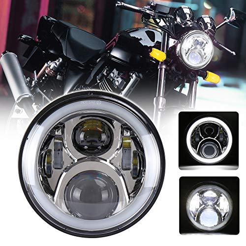 MOVOTOR ７インチ CB400SF ヘッドライト DRL機能 イカリング付き オートバイCBシリーズに装着 ハイ/ロービーム クローム 1個
