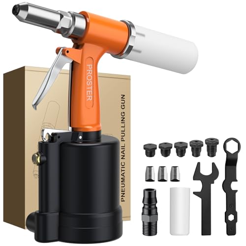 Proster エアーリベッター 空気圧リベット火器 2.4/3.2/4.0/4.8/6.4粍 ノーズピース相応う 1780KGF引張り剪断応力 高甚だしい 高能率 DIY/かざり付ける実業/乗用車生み出すこと/入れもの生み出すことなどに当て嵌める