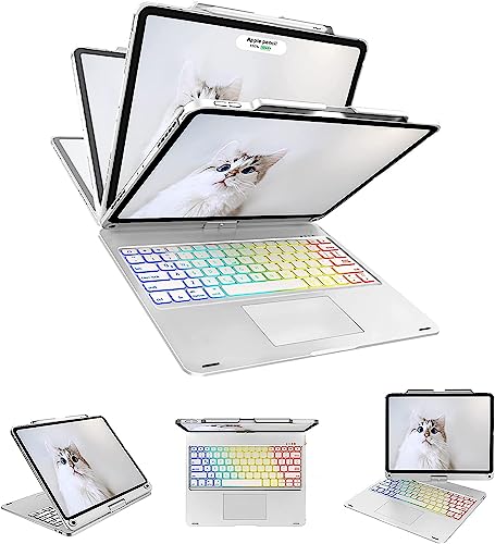 2025新型iPad air 13 in鍵盤(M3 2025/M2 2024) iPad Pro 12.9 第6/5/4/3時人 鍵盤容れもの 360°回転させる180°ひっくり返す タッチパッド付き添い人 かっこ良い 7色うしろ側点火装置手っとり早い申し受ける能力のある 全面保護することBluetooth手当たり ゲーム盤 原則として式 Apple