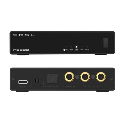 SMSL PS200PRO ES9039Q2M HiFi DAC、DSD512 PCM 32ビット/768kHzデジタルアナログオーディオコンバーター、USB/オプティカル/コアキシャルからステレオRCA出力、PC/PS5/Switch/アンプ用のMQA/MQA-CDオーディオDAC｜Historia　店
