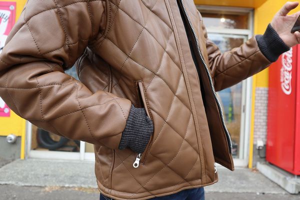 メール便可/取り寄せ KADOYA カドヤ ゴートレザーシャツ Lサイズ 美品