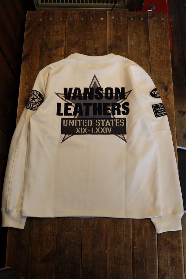 VANSON バンソン NVLT-2515 起毛プレーティングC/Nティーシャツ 一はやりっ子  自然的