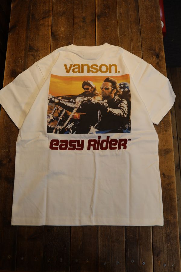 VANSON&times;Easy Rider コラボ　イージーライダー　 NVER-2602 天竺半袖Tee　オフホワイト｜History　ヒストリー店 8,580円