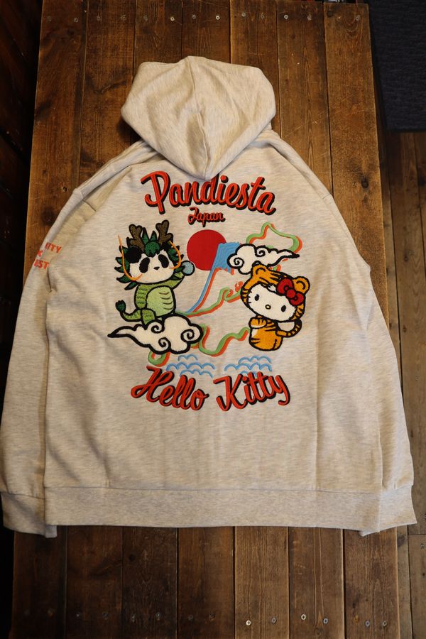 HELLO KITTY キティ×PANDIESTA パンディエスタ 595401 なりきり龍虎フルZipパーカー オートミール|History ヒストリー店