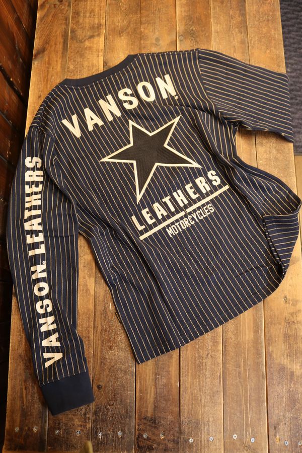 【VANSON】 バンソン　NVLT-2401 天竺 長袖Ｔシャツ ロンＴ　人気のワンスター　カラー：ワバッシュ　サイズ：XS/S/M/L/XL/XXL　　ユニセックス
