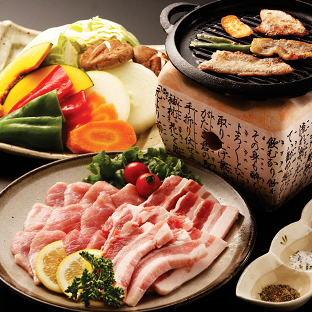 【コンビニ受取対応商品】 楽天市場】宮崎 霧島黒豚大皿しゃぶしゃぶ「華」 (モモ250g バラ 豚肉