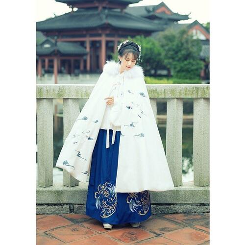 楽天市場 漢服 ケープ ファーフード付き 中国 伝統 民族 衣装 中華 華流 仙女 マント Hitaste Japan