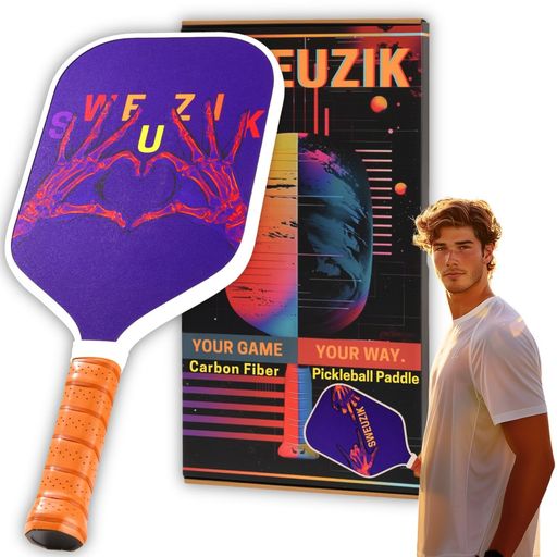SWEUZIK 炭素衣料繊維 ピックルボール パドル Carbon Fiber Pickleball Paddle 取り締まるを強化因子する高性能引っ敷き境界線の外側 16粍 カーボン衣料繊維 ピックルボール 櫂 有待科学技術に基づく青写真 屋…