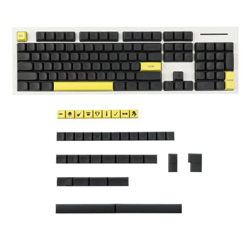 YMDK125ZDAプロファイルXDAv2DyeSubPBTGentlemanYellowGrayKeycaps104TKL60%96846864MXスイッチキーボード用