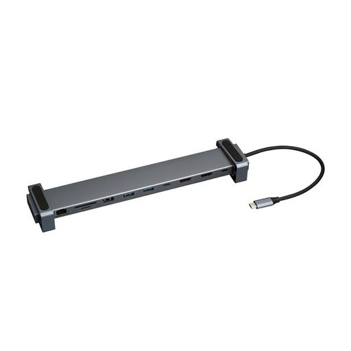 Digio2 ドッキングステーション PCスタンド PD対応 Type-C 10in1 グレー｜HiT Creations
