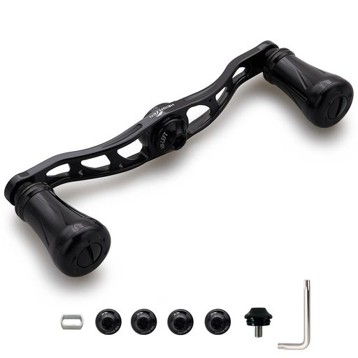 HEIGHTEN88mm/90mm/105mmリールハンドル19mmノブ搭載シマノ(SHIMANO)ダイワ(DAIWA)アブ(Abu)通用ベイトリール用ArchPillarSeries(105mm-ブラック)(1155)