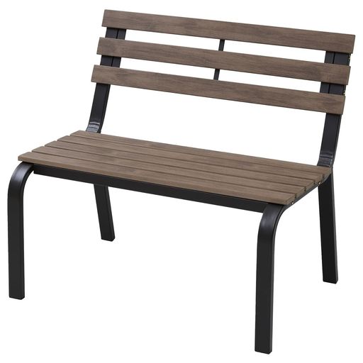 ガーデンマスター(Gardenmaster) ガーデンベンチ ミニ 幅79x奥行56.5x高さ75cm PS ポリスチレン お庭 ベランダ テラス バルコニー 休憩所 ダークブラウン PMB-80｜HiT Creations