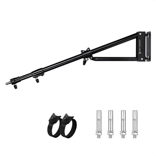 K&FCONCEPT壁掛けブームアーム三角形ライトスタンド壁掛け130cm10kg耐荷重180°回転金属製
