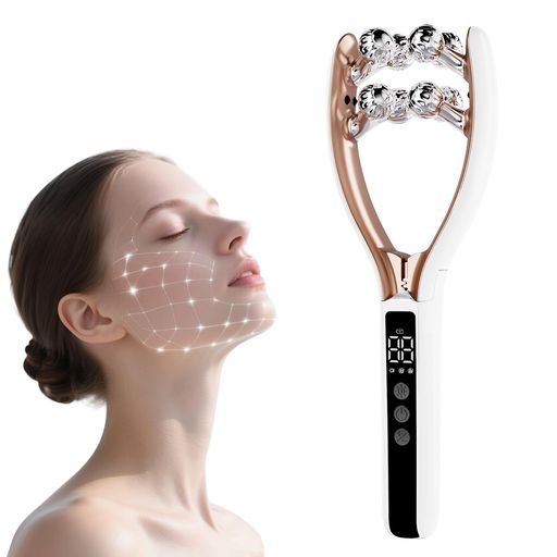 SZMDLX美顔ローラーEMSRF美顔器リフトアップ小顔ローラー顔痩せ8つローラー搭載Y字型3段階RF9段階EMSLED光1台多役全身用男女兼用誕生日ギフトプレゼント日本語説明書付き