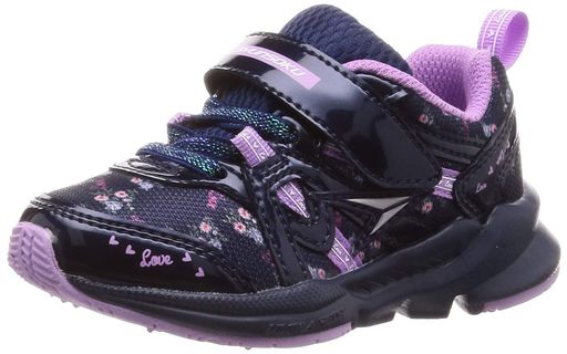 [シュンソク]スニーカーキッズ女の子子供靴幅広軽量15~23cm3E2.5ELEC61206440ネイビー_花柄21.5cm3E 4,606円