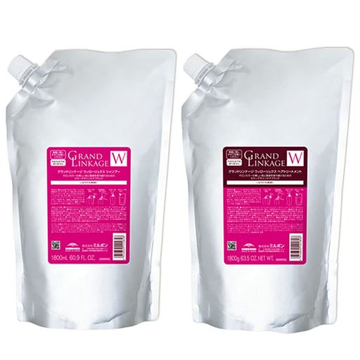 ミルボン グランドリンケージ ウィローリュクス シャンプー 1800mL & トリートメント 1800g セット 超しっとりうるおう サロン専売 大容量 業務用 リフィル ダメージ毛・パサつきケア|HiT Creations
