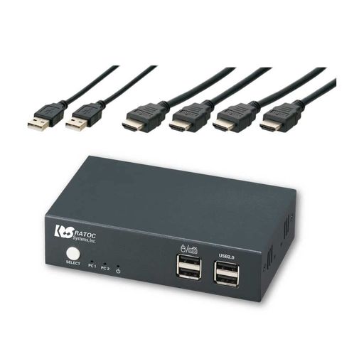 ラトックシステム(RATOCSystems)デュアルディスプレイ対応HDMIパソコン切替器RS-250UH2A