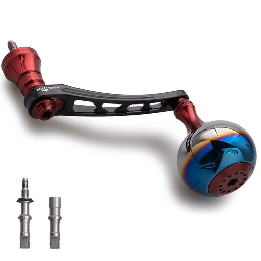 HEIGHTEN65-70mm可変リールハンドル38mmノブ搭載シマノ(Shimano)ダイワ(Daiwa)通用スピニングリール用AuroraSeries(ブラック&ワインレッド)(1145)