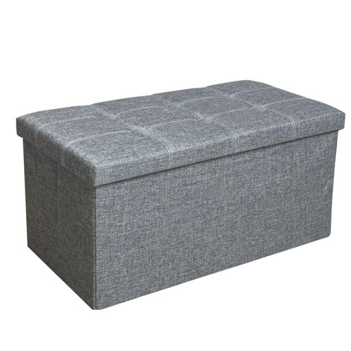 Cictokp収納スツールオットマン収納スツール丈夫収納折りたたみ式76x38x38cm踏み台濃い灰色玄関収納椅子収納ボックス組み立て式二人掛けフタ付き足置き台デスク下収納ベンチトランクベン…