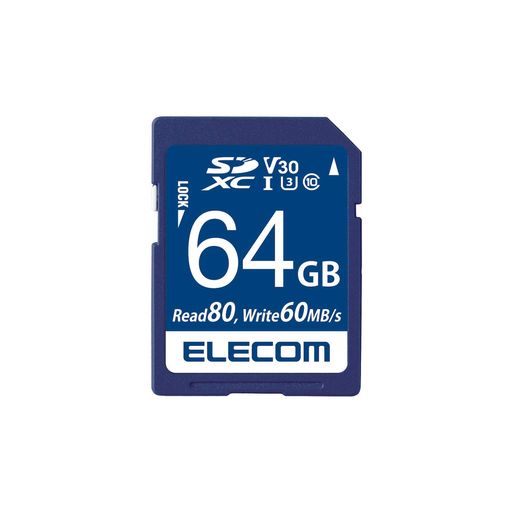 エレコムSDXCカードデータ復旧サービス付ビデオスピードクラス対応UHS-IU380MBs64GBMF-FS064GU13V3R