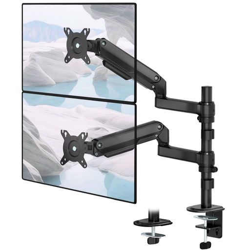 monTEKモニターアームデュアル13～32in相応う耐荷重2～9kgPC管する手2画面ロングポールディスプレイアーム上下働き掛ける多角度調節する好いたらしいワークデュアルアームケーブル納めるオフィスビジ…