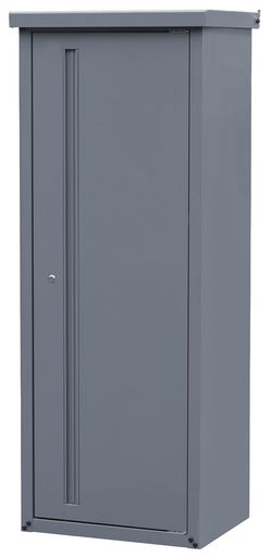 ガーデンマスター(Gardenmaster)物置屋外収納庫幅60x奥行45x高さ162cm多用途収納庫倉庫屋外大型ロッカー縦長片開き鍵付き可動棚板付きISM-600限定グレー