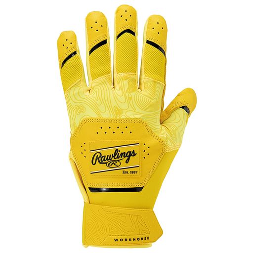 Rawlings(ローリングス)ベイスボール用バッティンググラブバッテグローブ両手用2025WORKHORSE打撃地球儀WH25BG黄色USAL