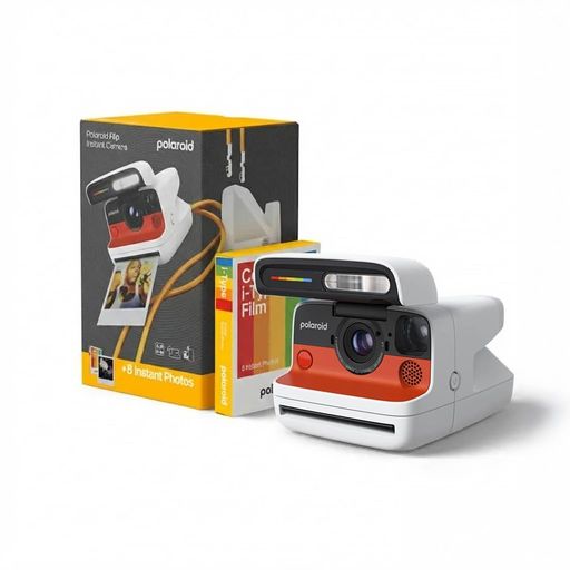 PolaroidFlipinstantcamera+ColorFilmbundle(8photos)-White(6571)Hyperfocal4-LensSystemSonarautofocusandSence