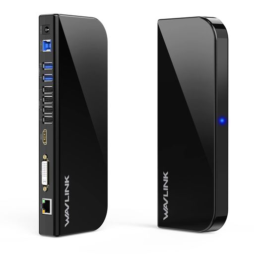 WAVLINK USB3.0 ドッキングステーション横置き Windows/Mac対応 デュアルモニター 2K@60 HDMI DVI VGA (DVI to VGAアダプター) ポート ギガビット イーサネット USB3.0 ポートx2 USB 2.0|HiT Creations