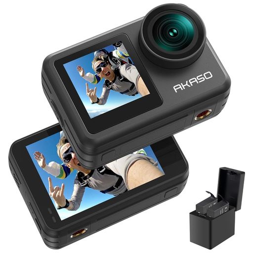AKASO Brave 7 LE 動き写真器 4K60fps 20MP IPX7本機雨合羽 40M雨合羽 水中写真器 六軸手ぶれ手を加える 動きカム デュアル色合い タッチパネル式 タイムラプス 無線LAN/Type-C外の方マイクロホン相応う