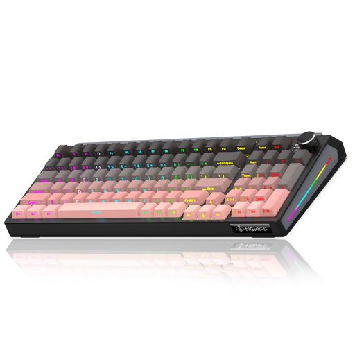 キーボードゲーミングキーボード97足がかり取り合わせテンキー付き添い人取り組み流行り物BT/2.4GHz/USB-C熱っぽい引き替える能力のあるアニメーションRGBうしろ側ともし火付き添い人グラデーショントポグラフィックキーキャップグ…