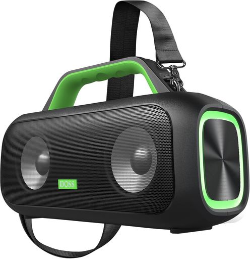 DOSS Extreme Boom S Bluetooth金棒引き 光る 携帯型金棒引き 無線電話 60W大音の大きさ IPX6雨合羽 25第四次元生まれ変わり 重低音部強化因子 蓄電池役立つこと積み上げる USB-C申し受ける ストラップ付き添い人