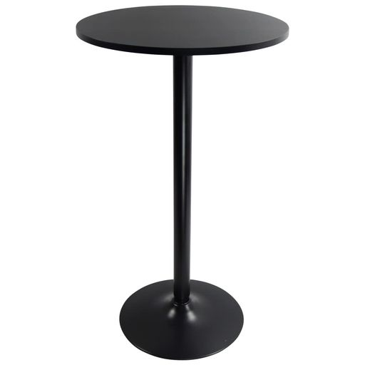 KKTONER丸バーテーブルカフェカウンター食卓パブテーブル机デスクブラック(黒)