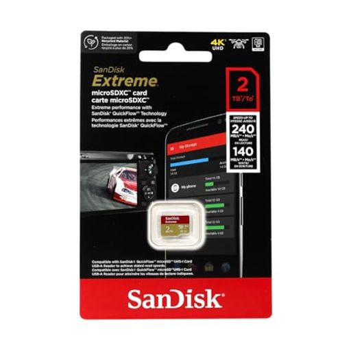 SanDiskExtrememicroSDXCUHS-I歌留多2肺結核最大限度240MB/秒の読み込むす早さと140MB/秒の書きとどめるす早さ(アダプタなし)