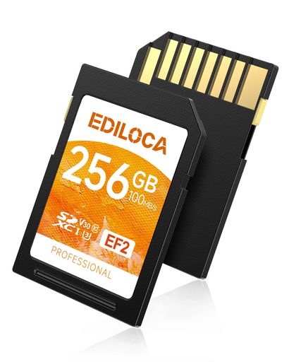 EdilocaEF2256GBSDカードUHS-IClass10U3V30高速最大読取速度100MB/s最大書込速度90MB/sメモリカード4K/フルHD対応