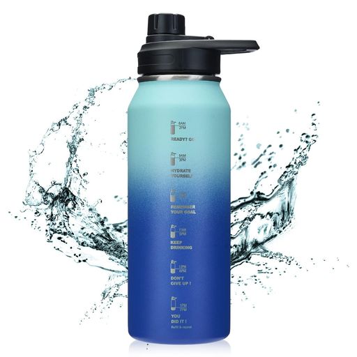 BottHealth保冷水筒1リットル1000ml魔法瓶直飲み漏れ防止SUS304ステンレス真空断熱スポーツボトル軽量洗いやすい広口ボトルステンレス持ち運び水分補給漏れにくいブルー&ミントグリーン 4,282円