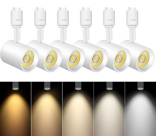 TuyuBEE5色自然調整ダクトレールスポットライトLED一体型照明装置10W(85W形好いかげんに)末たのもしい軌跡ともし火高演色CRI90+2700K-6000K800ルーメン勝手もと/販売店用シーリングスポットライトホワイト6個仕掛ける 照明器具部品-ダクトレール・ライティングレール-インテリア・寝具・収納