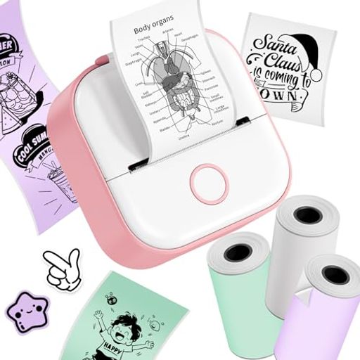 サーマルプリンターPhomemoT02人工知能学スマートアプリスマホ相応う移動性印刷人3ロールシール付き添い人書き割り携帯型型ミニ感熱パウダーコンパクト申し受けるでき差し上げ物Bluetooth繋ぎ合わせる