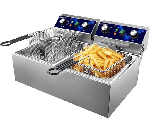 電気フライヤー20L卓上フライヤー揚げ物器ミニフライヤー揚げ物温度調節80°C-200°C家庭用フライヤー業務用フライヤー20L